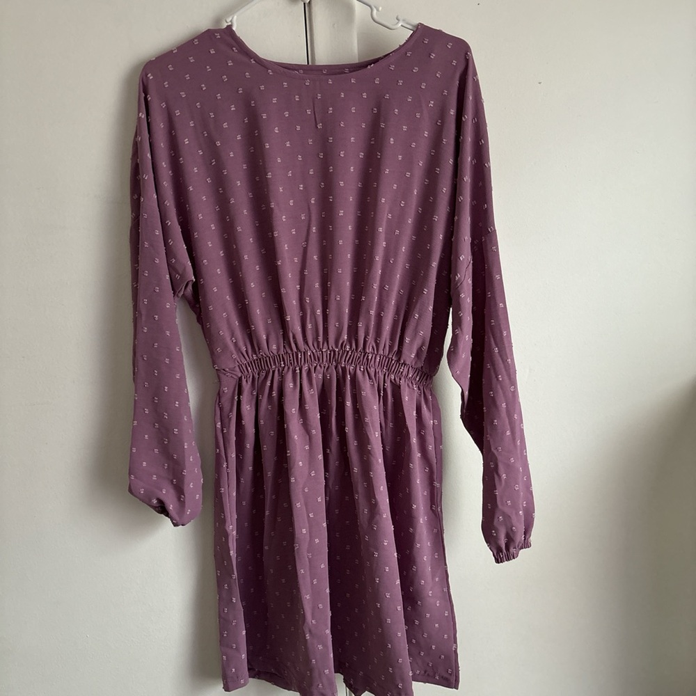 Purple Long Sleeve Dress